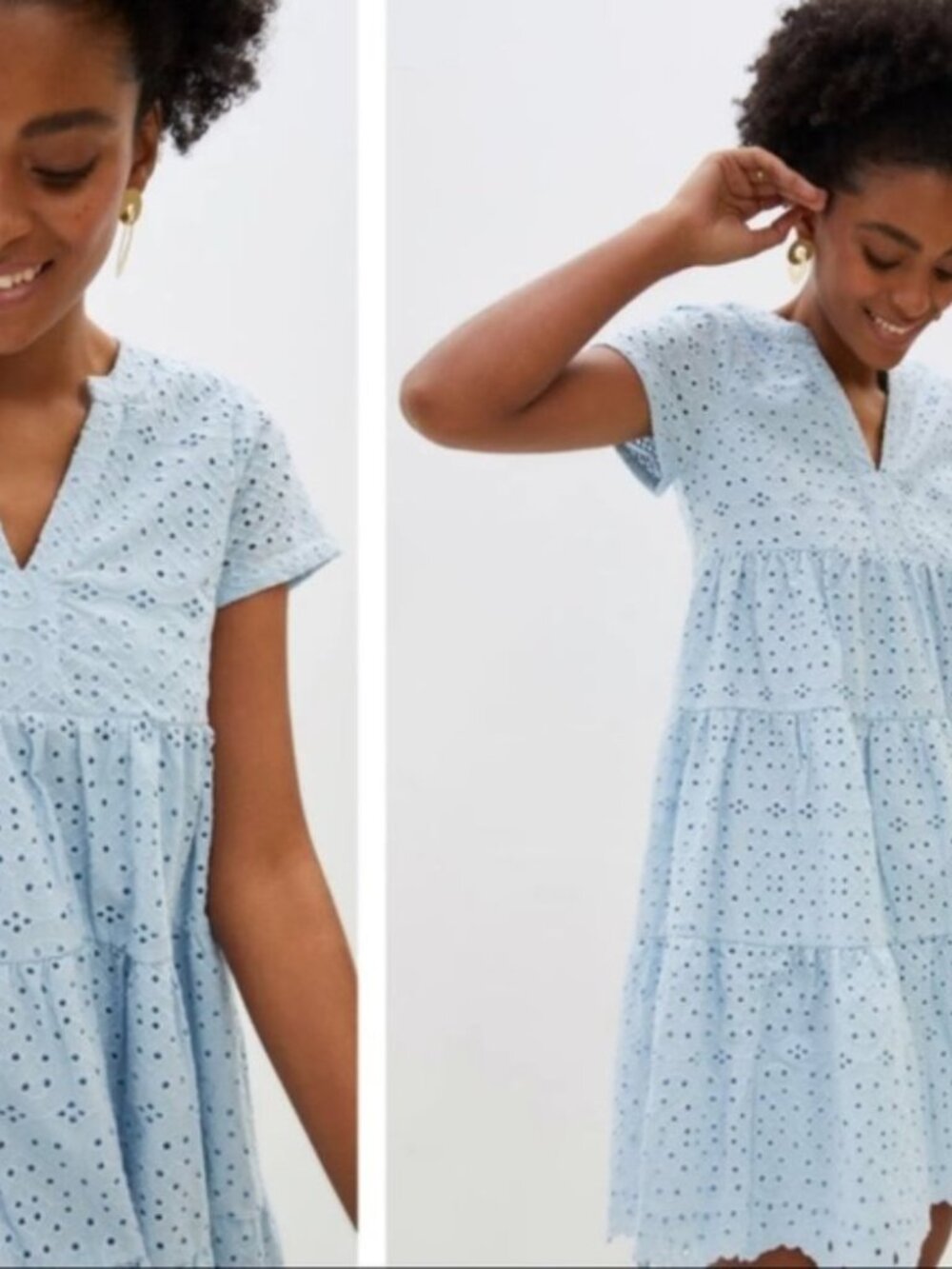 Anthropologie Dress/Harper in blue Eyelet new with tags - Picture 6 of 6
